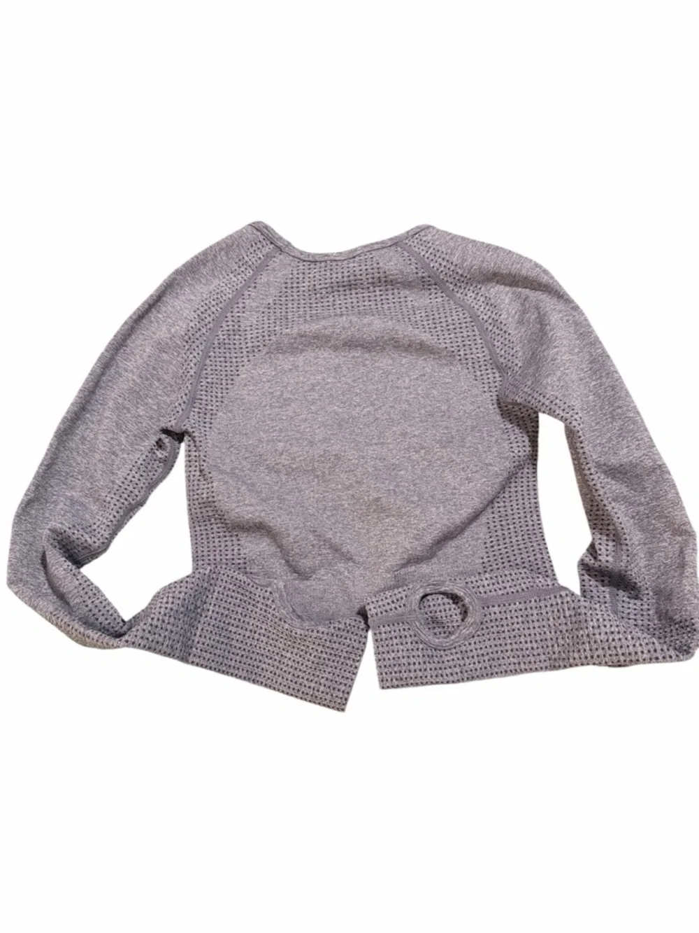 Bundle Seamless Heather‎ Gray Long-Sleeve Crop Top Workout sleeveless ribbed top